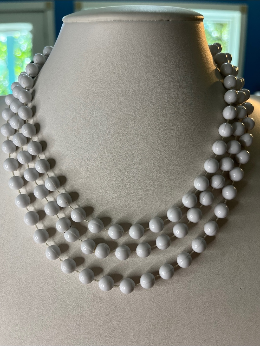 10/$10 White Beaded Necklace and Bracelet Set - Fashion Jewelry